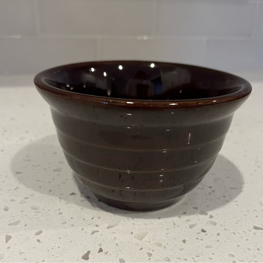 Vintage Dark Brown Ceramic Bowl